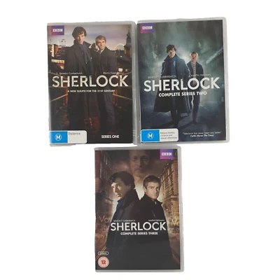 Sherlock, Series 1, 2 & 3 DVDs, 6 x Discs, Region 4 PAL, Crime, Drama, Thriller - image 1 of 4
