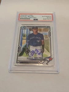 2021 Bowman Chrome Mega Manuel Beltre Signed PSA/DNA Auto BCP-244 QTY - Picture 1 of 2