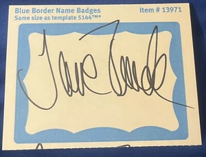 CARTOLINA FIRMATA JANE FONDA 3x4 AUTOGRAFO ATTRICE ATTIVISTA TV E FILM - Foto 1 di 1