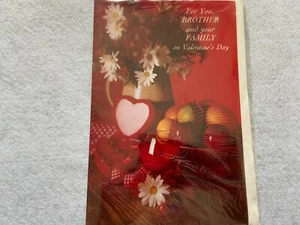 For you, Brother and your Family on Valentine's Day  Unused Greeting Card - Picture 1 of 2