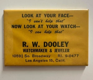 Vintage R.W. Dooley Watchmaker Advertising Pocket Mirror - Los Angeles, Cali - Picture 1 of 4