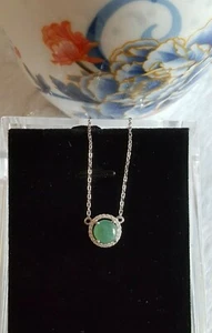 Genuine Nice 1.9ct Icy Jadeite Jade(Type A)925 Silver Necklace Pendant one Piece - Foto 1 di 12