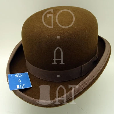 CLÁSICO Lana Fieltro Dura Bowler Top Sombrero Hombres Mujeres Derby | Marrón | Talla M L XL Foto 1 de 3