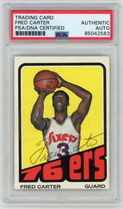 1972 TOPPS FRED CARTER #29 AUTOGRAMMIERT SIGNIERT PSA/DNA ZERTIFIZIERT AUTO - Bild 1 von 1