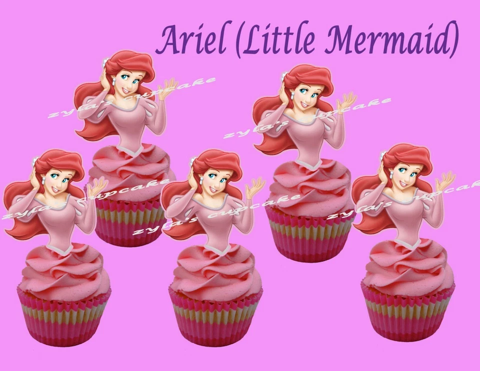 Topper de cupcakes Disney Princesa Ariel (Sirenita) (12 piezas) Foto 1 de 1