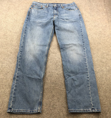 Levi's 505 Mens 36x34 Actual 36x33 Blue Denim Regular Fit Straight