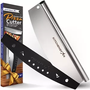 KitchenStar Pizza Cutter Rocker 16 inch - Large Stainless Steel Slicer Knife - Picture 1 of 10