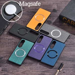 For Sony Xperia 10V 10VI 5V 1III Cloth Leather Phone Luxury Case Magnetic Cover - Picture 1 of 16