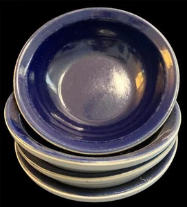 Beautiful Denby POTPOURRI BLUE Cereal Bowls SET OF FOUR LIGHT USE GOOD CONDITION - Picture 1 of 6