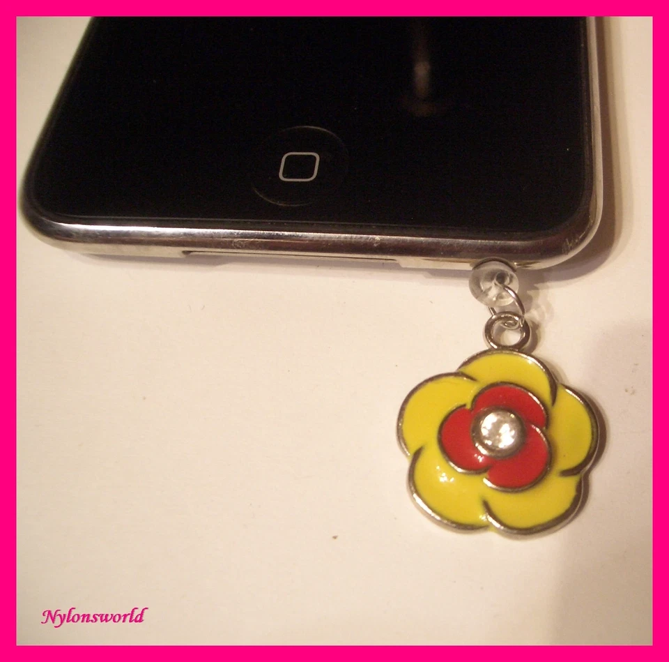 Smartphone Staubschutz Stöpsel Stecker * Blume mit Strass *  NEU    (c889) - Bild 1 von 1