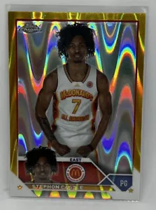 2023 Topps Chrome McDonald’s All American Stephon Castle Gold Raywave #ed 27/50! - Foto 1 di 3