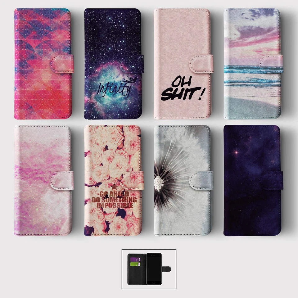 CASE FOR IPHONE 16 15 14 13 12 11 PRO WALLET FLIP PHONE COVER SPACE SEA CLOUDS - Image 1 of 1