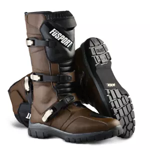 Fusport SIMPSON x MOTOZ Brown High Adventure Motorcycle Boots Size US12 EU45 - Picture 1 of 4