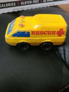 Vintage Mattel 1979 Metal 3.5” Yellow Rescue Truck - Picture 1 of 4