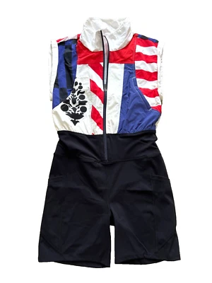 NUEVO SIN ETIQUETAS NUEVO FREE PEOPLE Jersey Sin Mangas Cremallera Bolsillos Laterales M MEDIANO Pierna Corta Foto 1 de 4