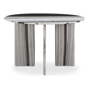 Moe's Home Collection Celia Round Dining Table Panda Marble Stone Dining Tables - Picture 1 of 6