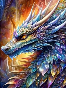 5D Diamond Painting-Colourful Dragon Diamond Painting Kits for Adults Beginners* - Picture 1 of 8