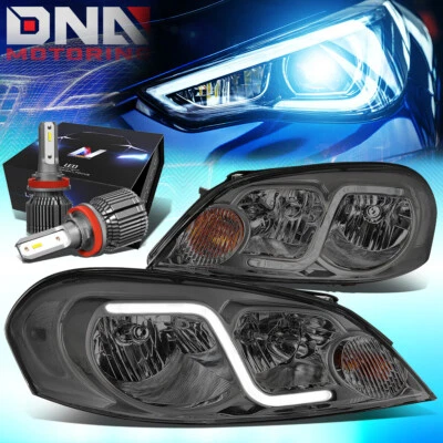 ДЛЯ 2006-2016 CHEVY IMPALA LED DRL ДЫМЧАТЫЕ/ПРОЗРАЧНЫЕ ФАРЫ С КОМПЛЕКТОМ СВЕТОДИОДОВ + КЛАССНЫЙ ВЕНТИЛЯТОР - Изображение 1 из 4