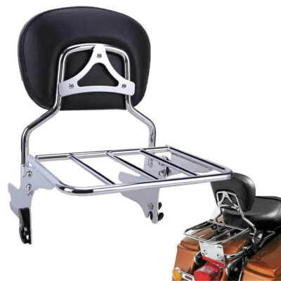 For Harley Road Glide Road King 94-08 Detachable Sissy Bar Backrest Luggage Rack - Image 1 of 4