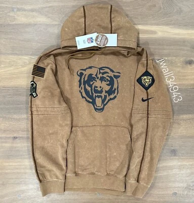 AUTÉNTICA Sudadera con Capucha Nike Chicago Bears 2023 Salute to Service Para Hombre NFL Lateral Foto 1 de 4