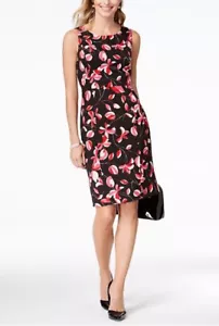 Kasper Floral-Print Sheath Dress. Size 4. - Picture 1 of 8
