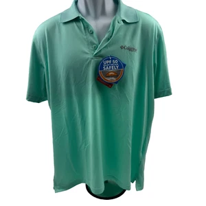 Columbia Para Hombres Talla M PFG Skiff Cast Polo Omni Tono UPF 50 Azul Aqua Nuevo con Etiquetas - Imagen 1 de 6