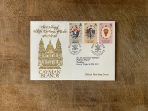 CAYMAN ISLANDS 1981 FDC PRINCE CHARLES PRINCESS DIANA WEDDING ROYALTY - Picture 1 of 1