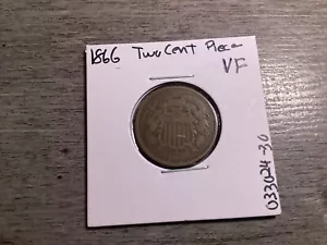 1866-Two-Cent Piece Civil War Era U.S. Copper Coin-VF Condtion-033024-30 - Picture 1 of 4
