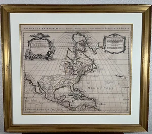 1730s Guillaume Delisle Covens & Mortier North America Map Hand Colored 18th C. - Picture 1 of 11