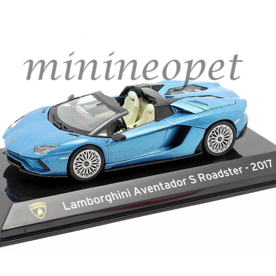 ALTAYA 2017 LAMBORGHINI AVENTADOR S ROADSTER 1/43 w/ DISPLAY CASE BLUE METALLIC - Image 1 of 1