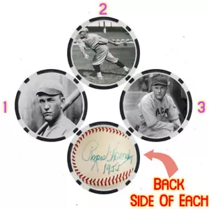 Rogers Hornsby SIGNED Baseball Legends Poker Chip Set (3) - Picture 1 of 2