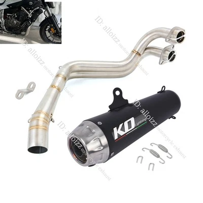 Sistema de escape completo silenciador puntas tubo delantero para Yamaha YZF R7 MT07 2014-2025 Foto 1 de 4