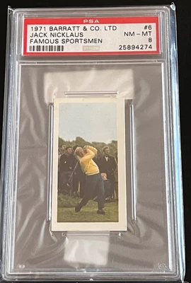 1971 BARRATT & CO. LTD #6 JACK NICKLAUS PSA 8 ROOKIE ONLY 44 GRADED HIGHER RC - Image 1 of 3