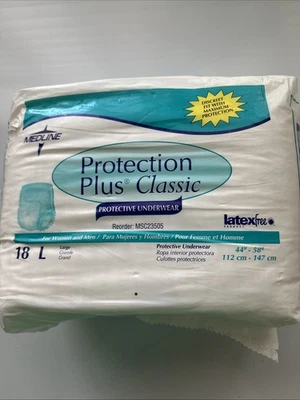 Medline Protection Plus Ropa interior protectora clásica, grande, 18 cada uno / Bolsa unisex Foto 1 de 4
