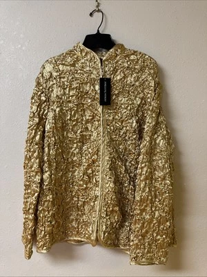 Chaqueta con cremallera de lentejuelas doradas Addressing Woman Foto 1 de 4