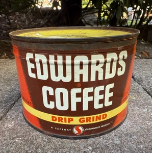 Vintage Edwards Coffee 1LB Tin Can - Picture 1 of 6
