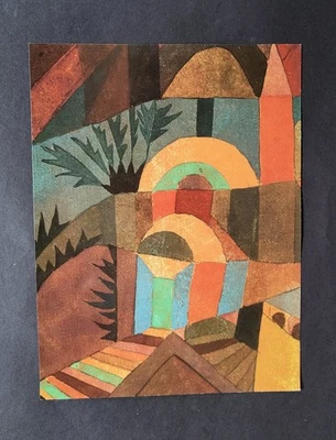 Paul Klee "Temple Gardens" Detalle Composición Montado Impresión Offset 1988 Foto 1 de 4