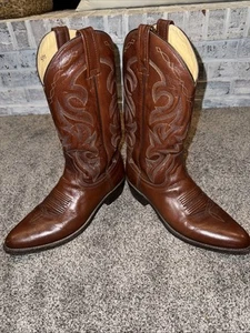 Men’s Brown Dan Post Cowboy Boots. 2111 R Size 9.5 D NICE! - Picture 1 of 10