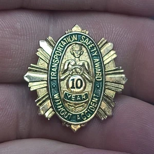Transportation Safety Award 10 Years Without An Accident Special Award Lapel Pin - Picture 1 of 3