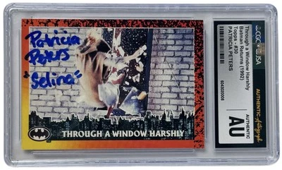 PATRICIA PETERS signed TRADING CARD Encapsulated Topps Batman Returns 92 CGC JSA - Image 1 of 2