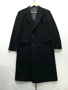 VTG Beale & Inman London Full Length Double Breasted 100% Black Cashmere Coat - Picture 1 of 13