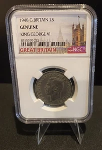 1948 -G.Britain 2 Shillings- genuine - King George Vl - NGC - Picture 1 of 2