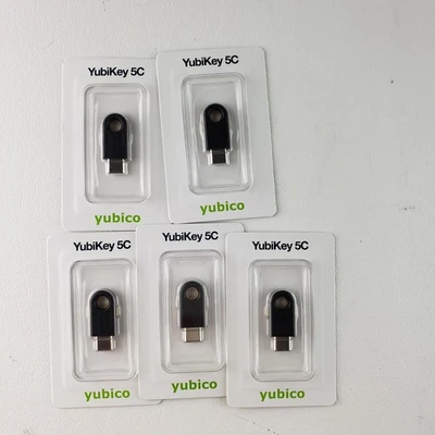Yubico YubiKey 5C USB-C Security Key Device - New Sealed Lot of 5 keys - Image 1 of 2