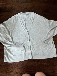 Cardigan corto donna Athleta grigio con bottoni davanti taglia L large - Foto 1 di 6