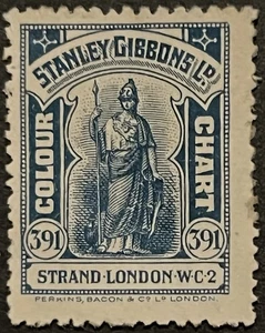 Cinderella Stamp Stanley Gibbons Colour Chart Blue No. 65 - Picture 1 of 1
