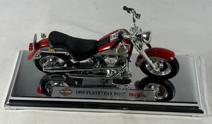 Maisto Harley Davidson 1999 FLSTF Fat Boy 1:10 DieCast Motorrad rot USA SCHÖN - Bild 1 von 6