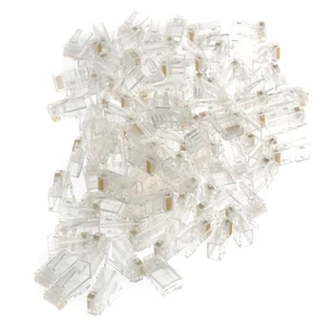 100pcs Cat5e Network Cable LAN Crimp Connectors Ends Plugs Set - Afbeelding 1 van 6