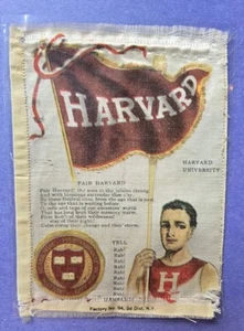 1910s S23 tobacco silk HARVARD UNIVERSITY #3 Crewe Rowing cheer silk - Picture 1 of 1