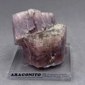 ARAGONITO  MORADO - Minglanilla, Cuenca ESPAÑA MINERAL COLECCION 6x6x6cms - Imagen 1 de 10