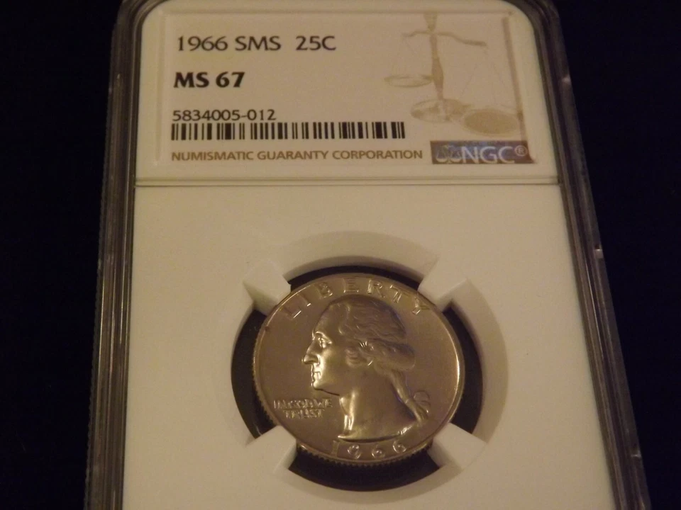 1966    25C      Washington Quarter        NGC   MS  67  - Image 1 of 2